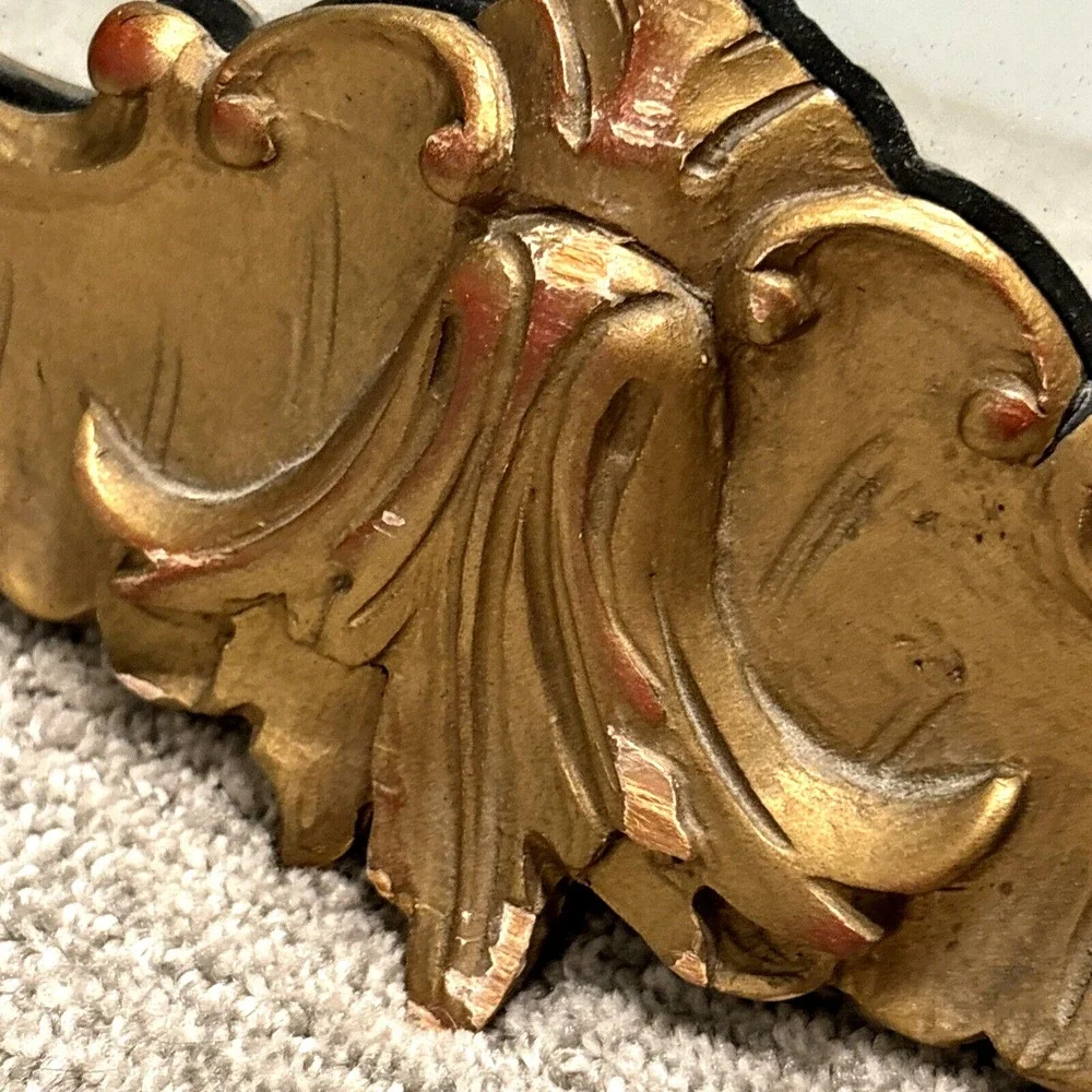 Antique Carved Wood Regency Rococo Style Gold Wall‎ Mirror 23 x 32
